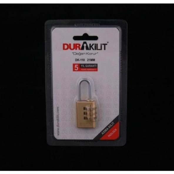 Dura Kilit Şifreli Pirinç Asma Kilit 3 Haneli - 2