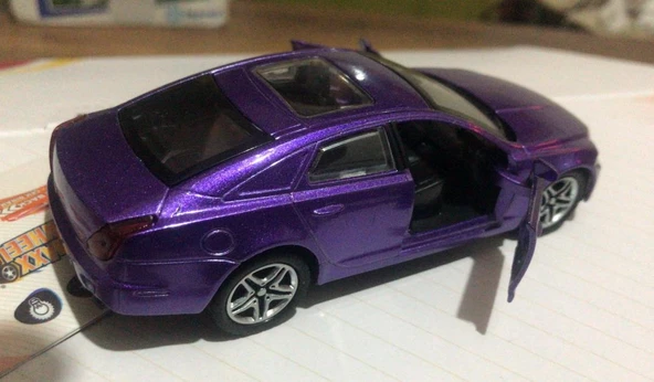 Oyuncak Metal Model Araba Açılır Kapı 1/36 Çek Bırak Mor Mustang - 2