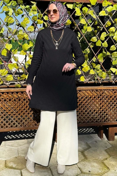 Damla Triko Tunik Siyah - 5