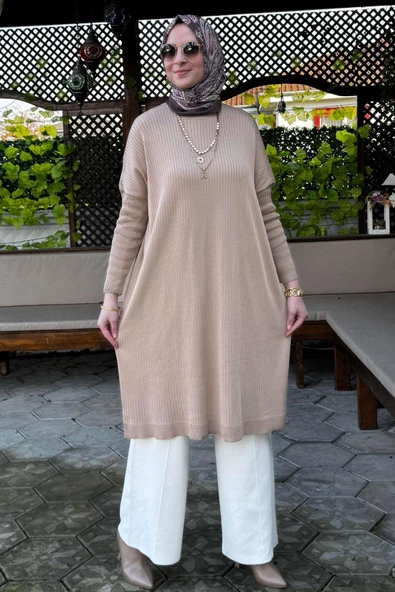 Dora Triko Tunik Bej - 7