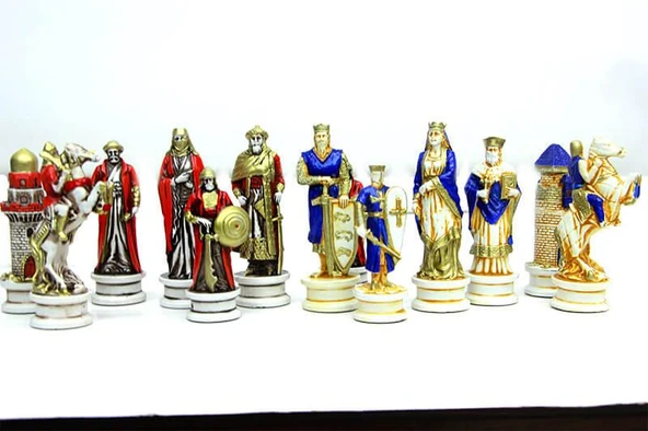 KENPAZAR Satranç Taşı Polyester Ortaboy Selçuklu Haçlı Dekoratif Hediyelik - 3