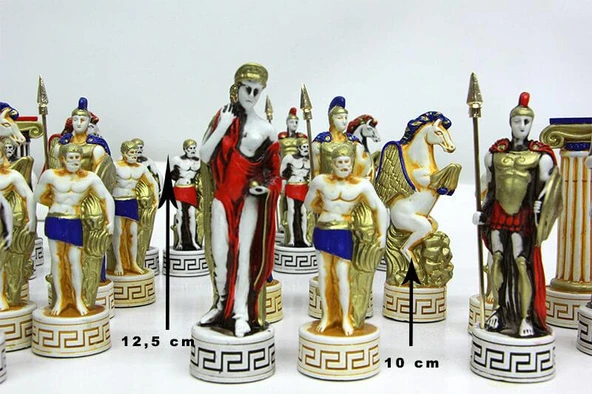 KENPAZAR Satranç Taşı Polyester Büyükboy Herakles Dekoratif Hediyelik - 4