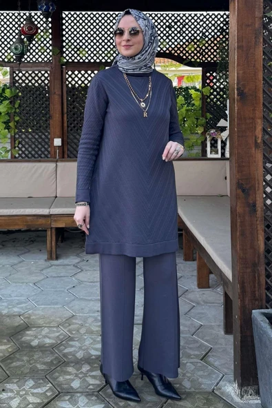 Damla Triko Tunik Antrasit - 2