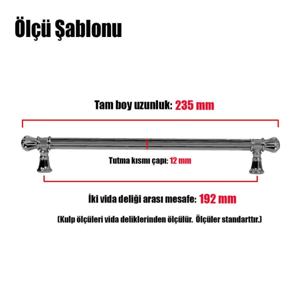 Akbatı Çekmece Dolap Kapak Kulpu Kulbu 192 mm Antik Sarı Rustik Metal Kulp (4 ADET) - Resim 3