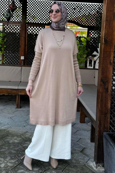 Dora Triko Tunik Bej - 2