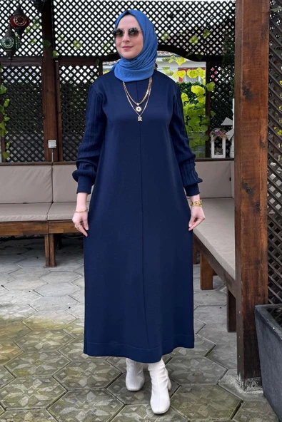 Ecem Triko Elbise Lacivert ürün görseli 1