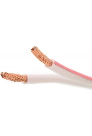 HÜNKA 0.75 BEYAZ Bitişik Kordon Kablo Kırmızı Kodlu (500 mt lik Makara) 1mt Fiyatı - 2