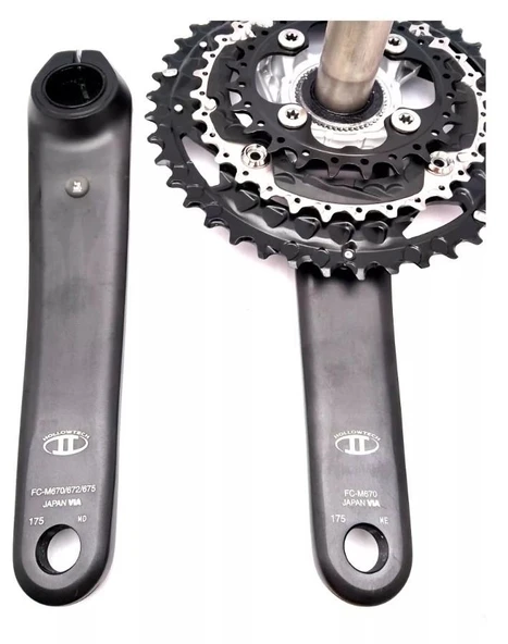 Shımano SLX FC-M670 - 175MM 42X32X24T Shımano SLX 3'lü Aynakol Hollowtech Orta Göbek Dahil - 4