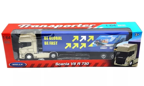 Oyuncak Metal Model Scania Dorseli Tır Gold Metalik Kafa 1 / 64 - 7
