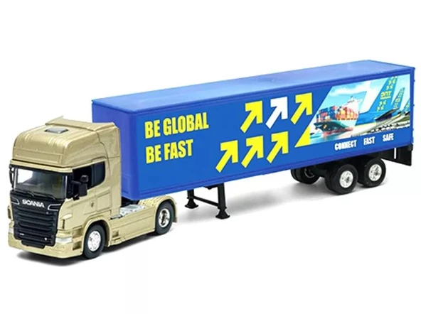 Oyuncak Metal Model Scania Dorseli Tır Gold Metalik Kafa 1 / 64 - 2