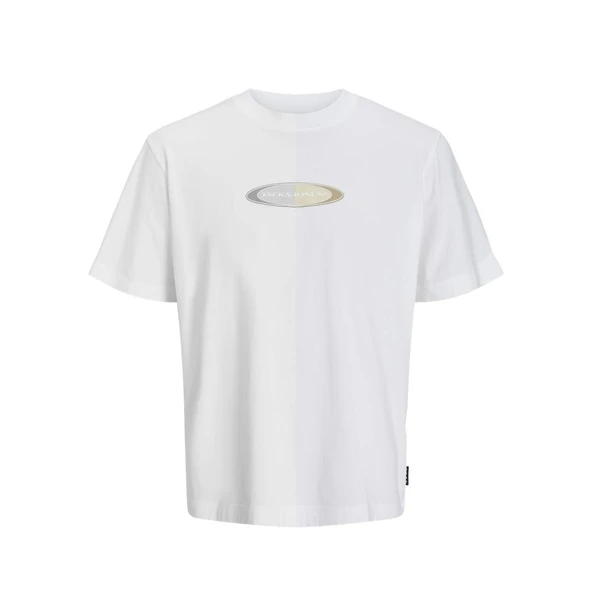Jack & Jones 12273880 Jcopacer Branding Print Tee Ss Crew Neck Beyaz