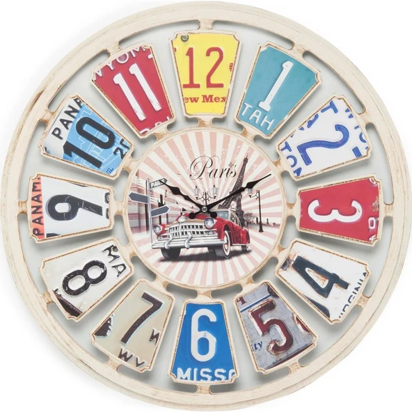 Galaxy 732-5 Premium Çarkıfelek Plaka-Paris Görselli 70 cm Duvar Saati ürün görseli