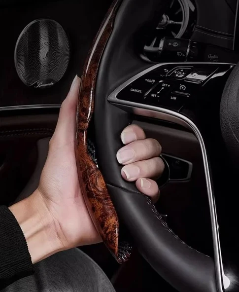 KENPAZAR Ahşap Tasarımlı Direksiyon Simidi Koruma Kılıfı 2 li - 2