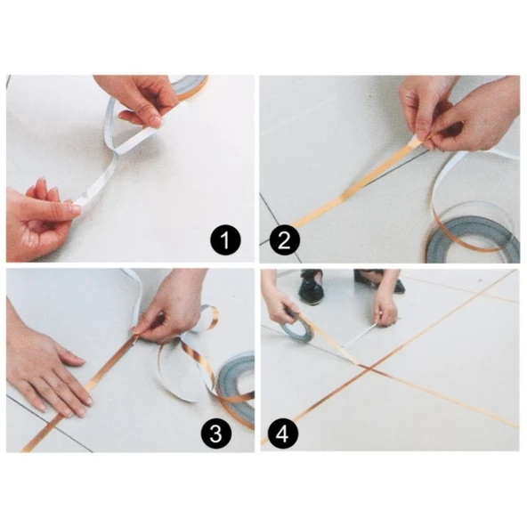 KENPAZAR 0.5 Cm 50 Metre Gri Fayans Arası Şerit Bant - 3