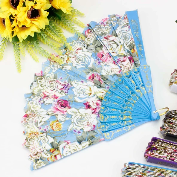 KENPAZAR Plastik Kumaş Yelpaze 12'li Karışık