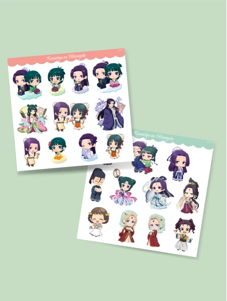 Eczacının Günlüğü - Kusuriya no Hitorigoto 2li sticker set-parlak kağıt-KNH-05-06 - 2