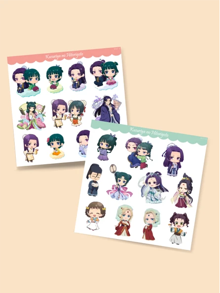 Eczacının Günlüğü - Kusuriya no Hitorigoto 2li sticker set-parlak kağıt-KNH-05-06
