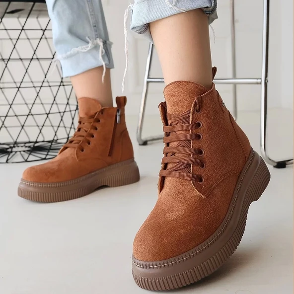 Jiwa Taba Süet Bağcıklı Bot - Resim 4