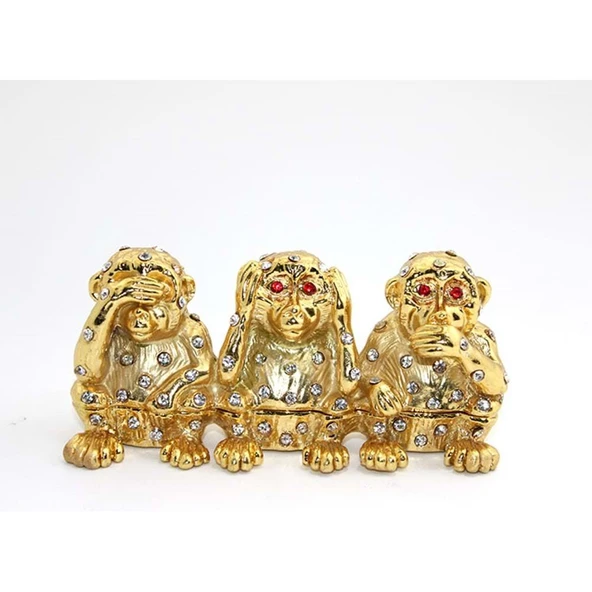 KENPAZAR Taşlı 3'Lü Maymun Seti - Resim 2