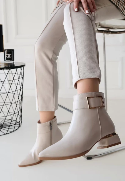 Mona Bej Cilt Topuklu Bot - Resim 2