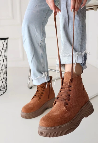 Jiwa Taba Süet Bağcıklı Bot - Resim 3