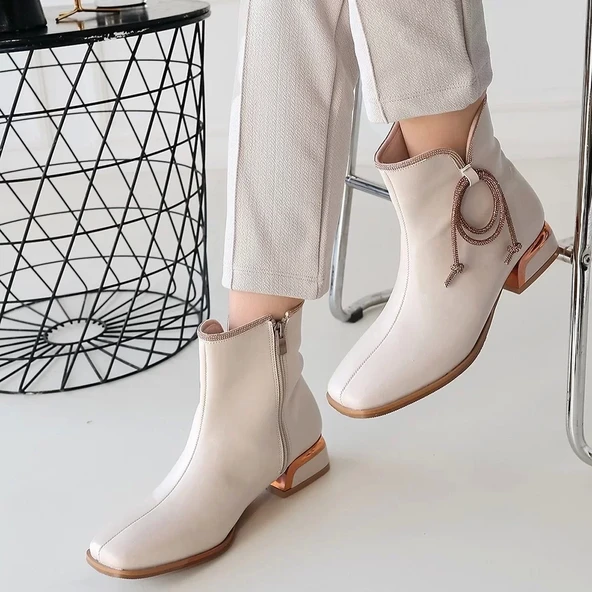 Melina Bej Cilt Topuklu Bot - Resim 4