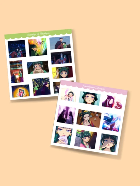 KNH-07-Eczacının Günlüğü -Anılar - Kusuriya no Hitorigoto 2li sticker set-parlak kağıt - 2