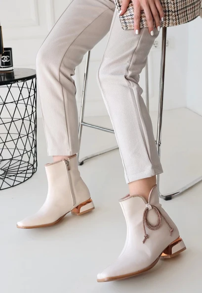 Melina Bej Cilt Topuklu Bot - Resim 3