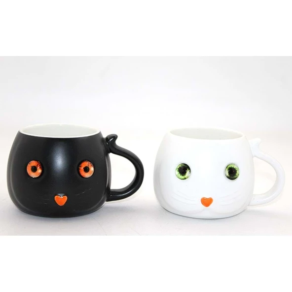 KENPAZAR Porselen Kedili Kupa Bardak - 2