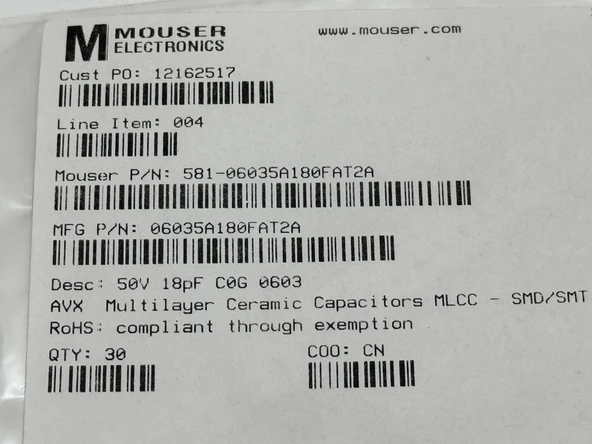 Kyocera Avx 06035A180FAT2A Seramik Kapasitör 30 Adet - 3