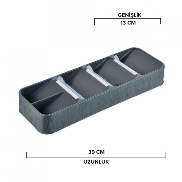 Hometarz Çekmece İçi Cepli Kaşıklık Düzenleyici Organizer Kaşıklık - 5