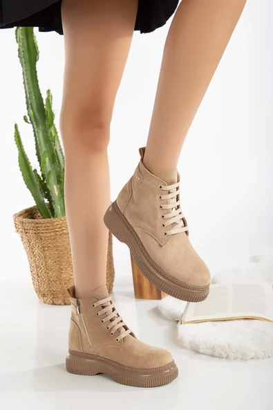 Jiwa Nude Süet Bağcıklı Bot ürün görseli 1