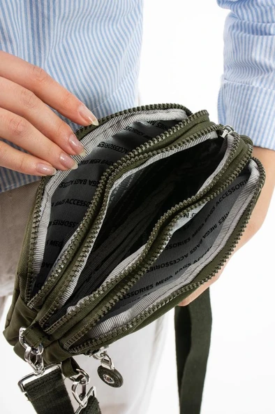 Klinkır Kumaş Mini Çapraz Askılı Kadın Çanta Yağmur Geçirmez El Askılı Çanta 20*10 Cm Mega Bag - 10