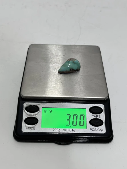 Okyanus Temalı Doğal Kabaşon Firuze Taşı 14,8 Karat - Turkuaz Taşı 2,99 Gram - 5