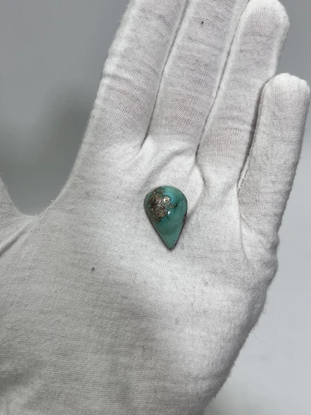 Okyanus Temalı Doğal Kabaşon Firuze Taşı 14,8 Karat - Turkuaz Taşı 2,99 Gram - 2