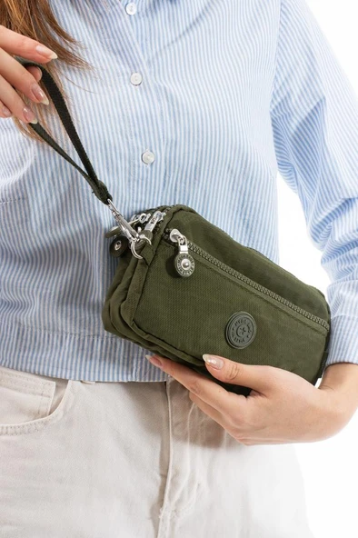 Klinkır Kumaş Mini Çapraz Askılı Kadın Çanta Yağmur Geçirmez El Askılı Çanta 20*10 Cm Mega Bag - 9