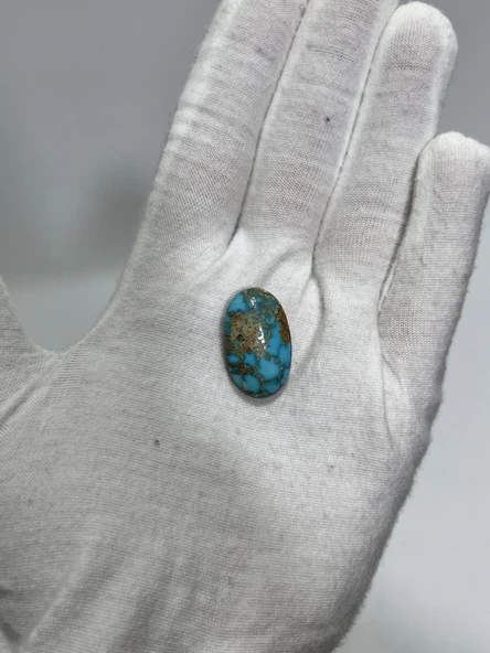 Okyanus Temalı Doğal Kabaşon Firuze Taşı 20,2 Karat - Turkuaz Taşı 4,05 Gram - 2