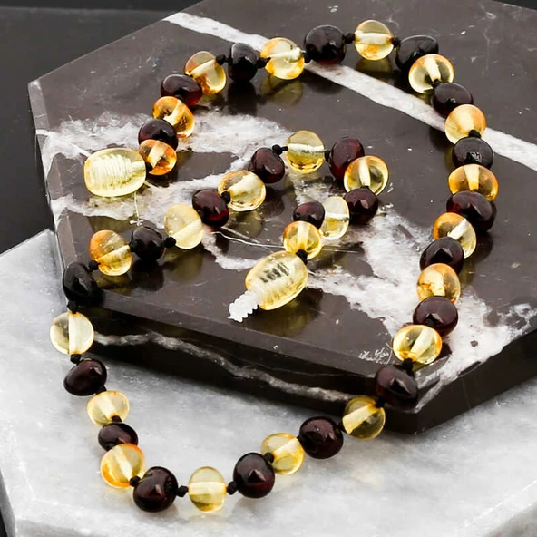 KENPAZAR Bebek Damla Kehribar Diş Kolye - 4