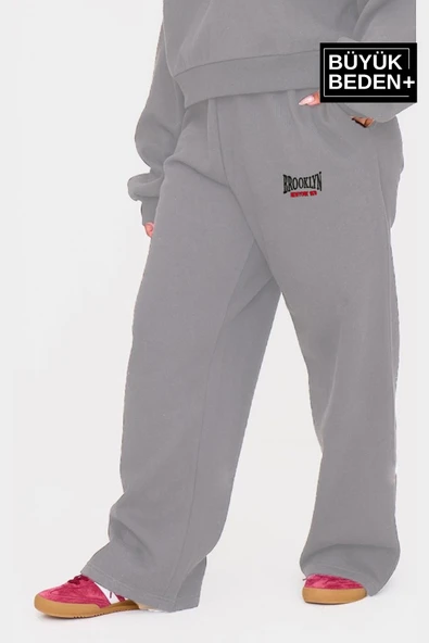 Kadın Büyük Beden Buyuk Brooklyn Baskılı İnce Eşofman Altı  SPR25BEAK50 - 10