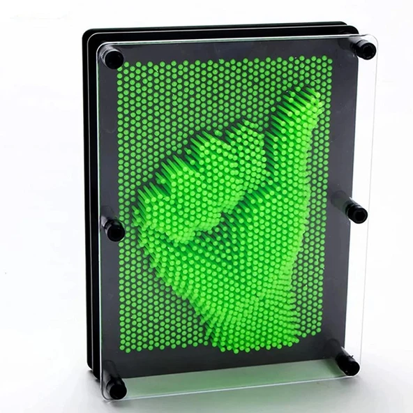 BÜYÜK BOY YEŞİL PİN ART GREEN 3-DİMENSİONAL PİN SCULPTURE VIP YEŞİL PİNART 3D ÇİVİ SANATI 21X16 CM ürün görseli