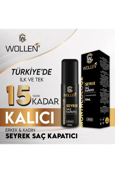 Wollen 50 ml Seyrek Saç Kapatıcı Dolgunlaştırıcı Sıvı Krem Siyah Renk - 3