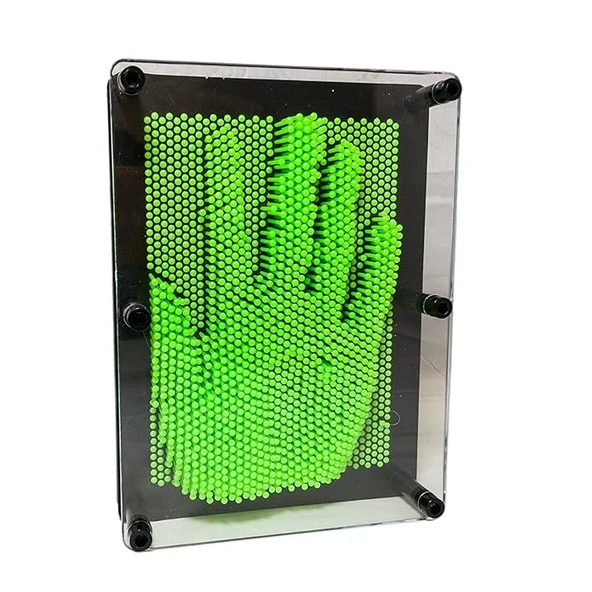 BÜYÜK BOY YEŞİL PİN ART GREEN 3-DİMENSİONAL PİN SCULPTURE VIP YEŞİL PİNART 3D ÇİVİ SANATI 21X16 CM - Resim 3