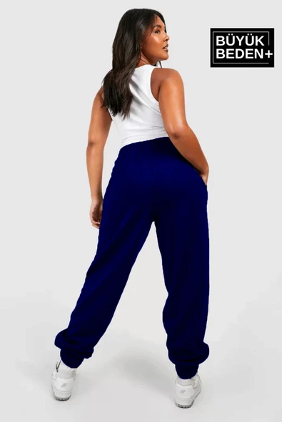 Kadın Büyük Beden Paça Lastikli New York Baskılı İnce Eşofman Altı  SPR25BEAK48 - 6