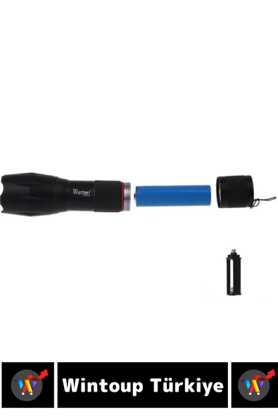 Kompakt Kamp Avcı Balıkçı Deprem Enerji Tasarruflu 4 Modlu Zoomlu Güçlü Beyaz Işık Şarjlı EL FENERİ - 6