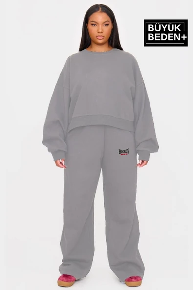 Kadın Büyük Beden Buyuk Brooklyn Baskılı İnce Eşofman Altı  SPR25BEAK50 - Resim 8