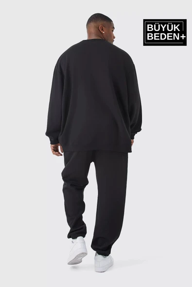 Erkek Büyük Beden Paça Lastikli New York Baskılı İnce Eşofman Altı  SPR25BEA48 - Resim 3