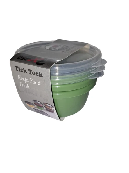 Hobby Life Tick Tock Hava Sızdırmaz Saklama Kabı 3'lü Set 3 x 250 ML Yeşil - 3