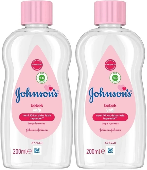 Johnsons Baby Bebek Yağı 200ML Nemlendirici (Pembe) (2 Li Set)
