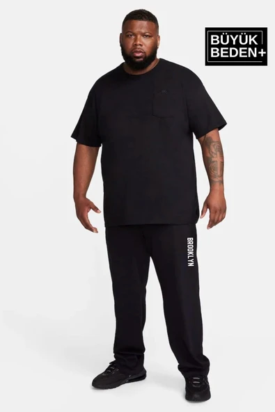 Erkek Büyük Beden Brooklyn Baskılı İnce Eşofman Altı  SPR25BEA54 - 2