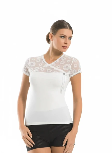 Berrak Kadın Floklu Kravize Atlet Elastane 2174 - Resim 2